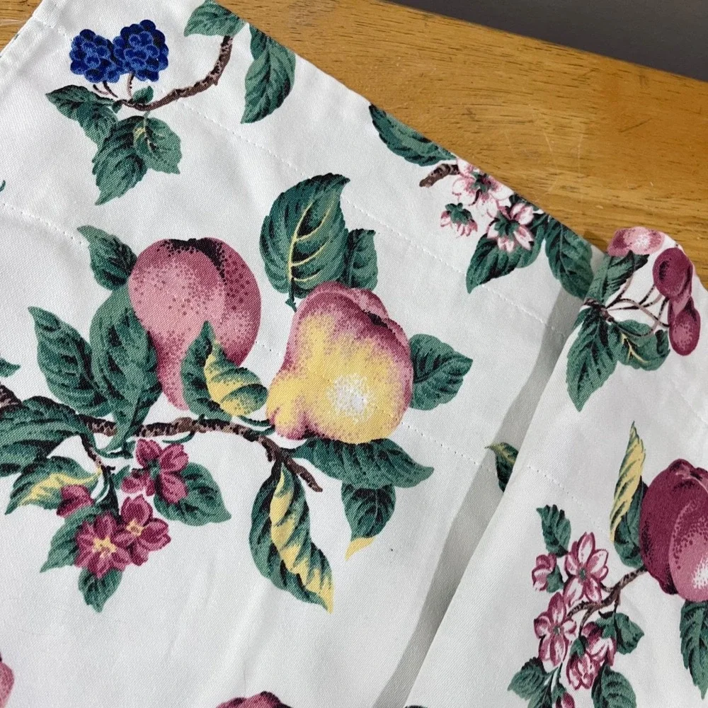Vtg‎ Cottagecore Fruit Botanical Window Valance 50x13 Farmhouse Orchard Print